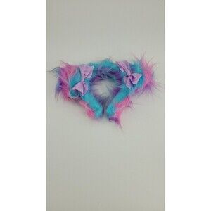 Miss Candyholic Fuzzy Cotton Candy Bear Purple Bows Kawaii Fairy Kei Headband
